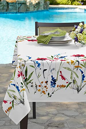 Benson Mills Garden Party Indoor/Outdoor Spillproof Tablecloth (52" X 70" Rectangular, Wild Flower)