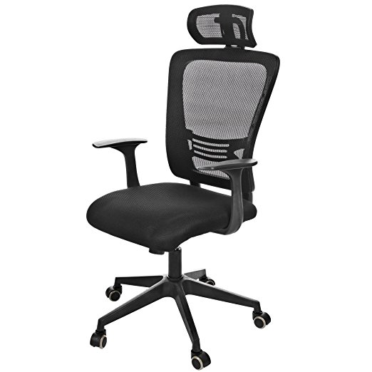 Ancheer Office Chair, High Back Mesh Ergonomic Desk Chair with Mesh Padded Seat, Dual Wheel Casters, 360 Degree Swivel Computer Chair for Office, Family