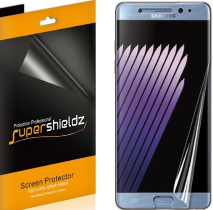 [2-Pack] Samsung Galaxy Note 7 Screen Protector, [Full Screen Coverage] Supershieldz® Anti-Bubble High Definition (HD) Clear Shield -Lifetime Replacements Warranty - Retail Packaging