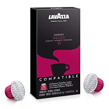 Lavazza Nespresso Compatible Capsules, Deciso Espresso Dark Roast Coffee (Pack of 100)