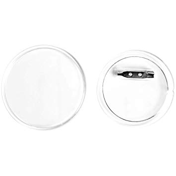 SBYURE 30 Sets Acrylic Design Button Clear Plastic Button Badges Kit with Pin for DIY Crafts (2.36 inch)