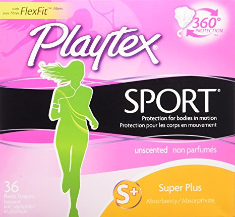 Playtex Sport Tampons with Flex-Fit Technology, Super Plus, Unscented - 36 Count