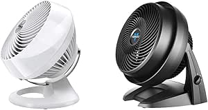 Vornado 660 Large Whole Room Air Circulator Fan with 4 Speeds and 90-Degree Tilt, 660-Large, White & 630 Mid-Size Whole Room Air Circulator Fan