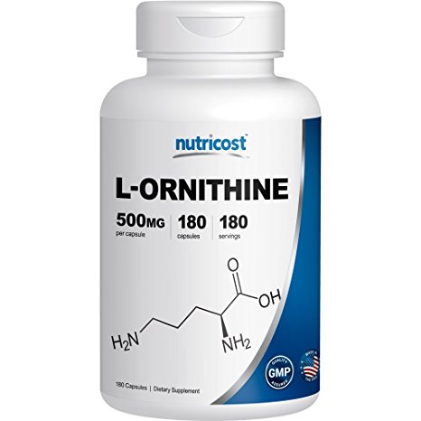 Nutricost L-Ornithine 500mg; 180 Capsules