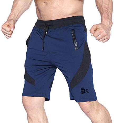BROKIG Men's Gym Shorts, Athletic Workout Running Mesh Shorts with Pockets