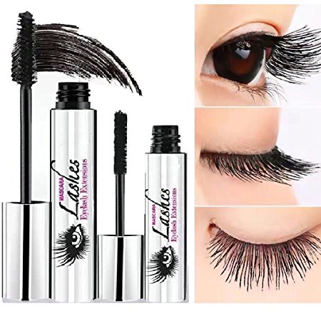 4D Mascara Cream by PrettyDiva, Cold Waterproof Mascara Eye Black Eyelash Extension Warm Water Washable Mascara for Crazy-long Style