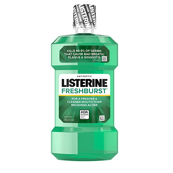 Listerine Freshburst Antiseptic Mouthwash with Germ-Killing Oral Care Formula to Fight Bad Breath, Plaque and Gingivitis, 250 mL