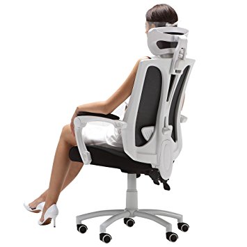 Hbada High-Back Perfect-Fit Office Chair, Ergonomic Chair,Computer Cahir, Desk Chair, Task Chair(White)