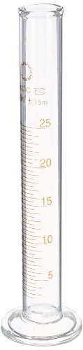 Ajax Scientific Borosilicate Glass Measuring Cylinder with Round Base and spout, 25mL