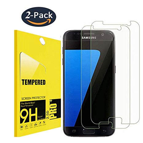 Samsung Galaxy S7 Screen Protector,TEIROO [2Pack] [9H Hardness][Bubble Free][Ultra-Clear][Scratch Proof][Case Friendly] Tempered Glass Screen Protector for Galaxy S7