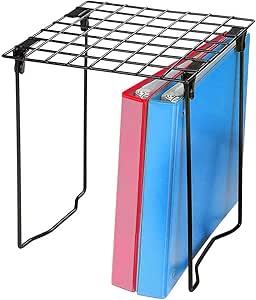 Mind Reader BORGLOCK-BLK Freestanding, 12.5 Inch Wire Shelf, Accessories Shelving Unit, Foldable, Portable, Ideal for School, Work and Gym Lockers. Holds up to 30 pounds, Black Metal