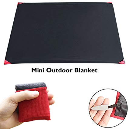 WEST BAY Pocket Blanket, Mini Pocket Camping Blanket - Portable Gear - Water-resistant Folding Mat with Built-in Ground Stakes for Picnic, Beach,Climbing Large Size Suitable for Outdoors Activities