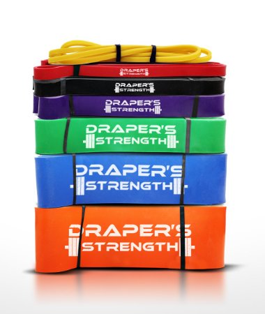 Heavy Duty Pull up and Powerlifting Bands By Drapers Strength - Add Resistance For Stretching Exercise and Assisted Pull-ups Free E-workout Guide One Band Per Order