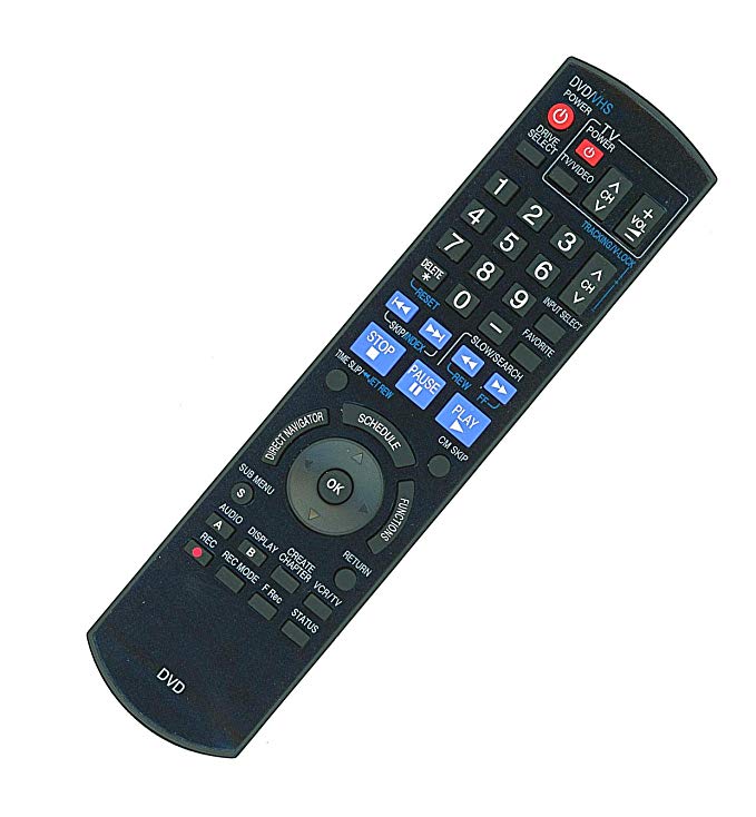Replaced Remote Control Compatible for Panasonic DMR-EZ47V N2QAYB000197 DMREZ28 DMREZ47VP DMR-EZ37VP DMREZ37 DVDR VCR DVD Recorder