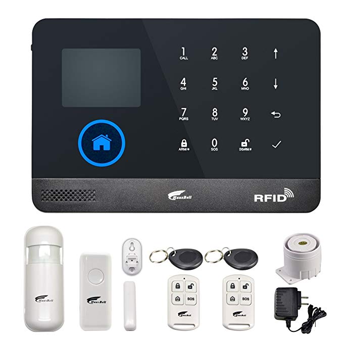 Hausbell Alarm Home Security System,3G & WiFi 2in1 Wireless Smart GSM Security Alarm 433MHz GSM Home&Business Office Full Touch Screen, Auto Dial APP Remote Control DIY Kits