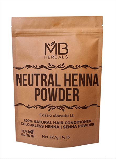 MB Herbals Neutral Henna Powder 227g | Half Pound | Senna Powder | Cassia obovata | Colorless Henna | Natural Hair Conditioner | For Soft Shiny & Healthy Hair