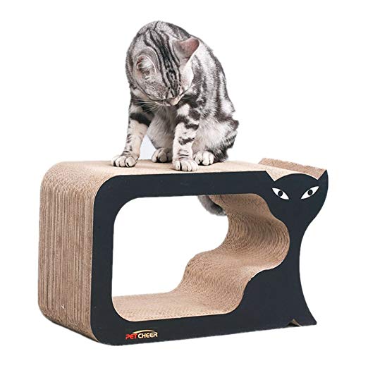 PetCheer Cat Face Ultimate Scratcher Lounge Bed with Catnip