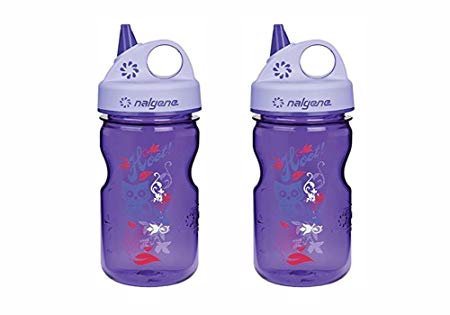 Nalgene Grip 'n Gulp Kids Travel Water Bottle - 12 Ounce - 2 Pack