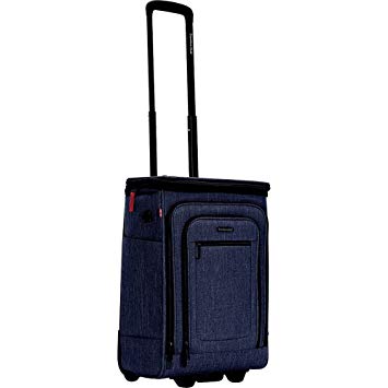 Travelers Club Luggage 20" Top Expandable Rolling Upright W/USB Port Connector, Blue Suitcase, Roller Carry-On, Navy