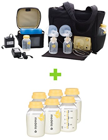 Medela Pump in Style Advanced Breast Pump with On the Go Tote with TEN Breast Milk Collection and Storage Bottles, 5 Ounce