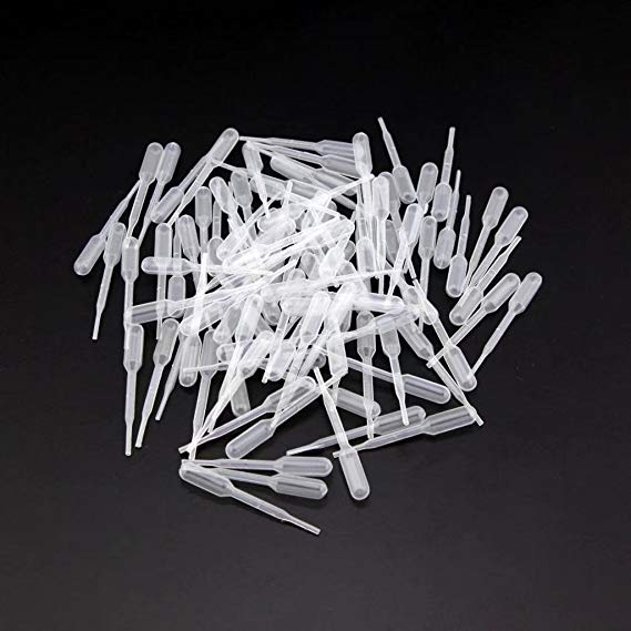 100 Pcs Clear White Plastic Liquid Dropper Pasteur Pipette