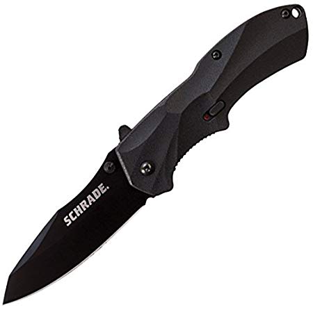 Schrade SCHA7B 7.6in Stainless Steel Assisted Opening Folding Knife with 3.3in Clip Point Blade and Aluminum Handle for Outdoor Survival, Tactical and EDC