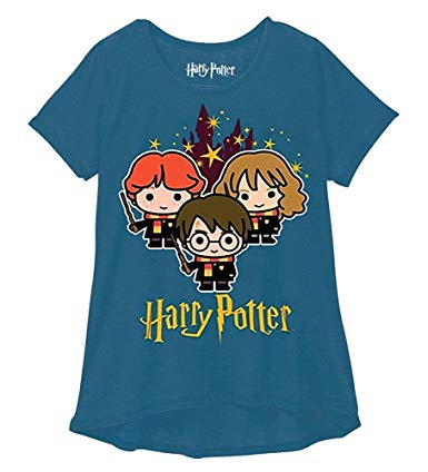 Harry Potter Youth Girls Fashion Top Hogwarts Stars Blue Green