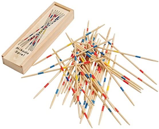 Sunflower Day Pick Up Sticks Classic Game - 41 Piece Wooden Vintage Pickup Toys for Kids
