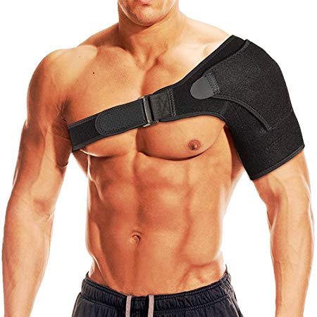 Shoulder Brace Compression Sleeve for Men – Padded Stabilizer Relief Wrap Therapy for Shoulders, Arm, Elbow, Rotator Cuff and Arthritis Injuries