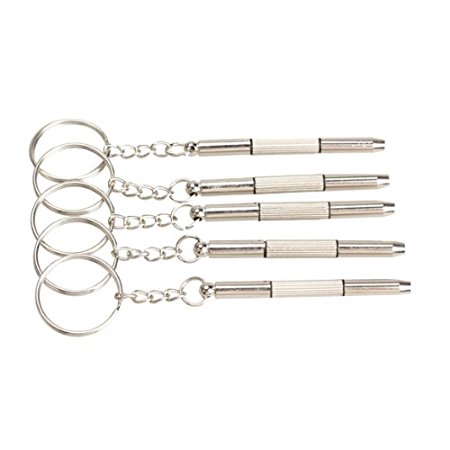 Vktech 3in1 Screwdriver Keychain Eyeglass Repair Tool 5pcs