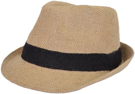 Classic Burlap Style Tan Fedora Straw Hat Band Avail