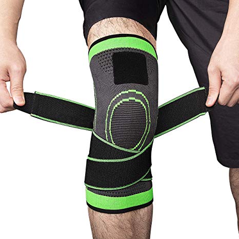 iGK Knee Brace Compression Knee Sleeve with Adjustable Strap Knee Support & Pain Relief for Sport, Running, Hiking, Soccer, Basketball for Meniscus Tear Arthritis ACL Single Wrap