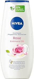 NIVEA Rose & Almond Oil Pflegedusche (250 ml), pH-hautneutrales Duschgel mit Mandel-Öl, feuchtigkeitsspendende Cremedusche mit verwöhnendem Rosenduft