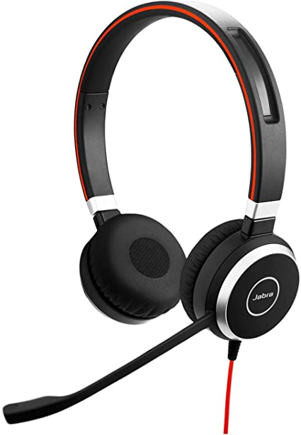 Jabra Evolve 40 Stereo Headset - Unified Communications Headphones for VoIP Softphone with Passive Noise Cancellation - USB-Cable with Controller - Black