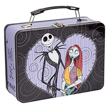 Vandor The Nightmare Before Christmas Jack and Sally Large Tin Tote, 3.5 x 7.5 x 9 Inches (84070)