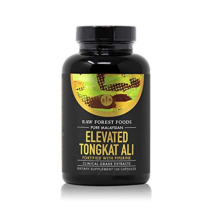 Tongkat Ali 200:1 Extract — Wild-Harvested, Mature Eurycoma Longifolia Roots, Fortified with Piperine — 120 Vegan Capsules — RAW Forest Foods