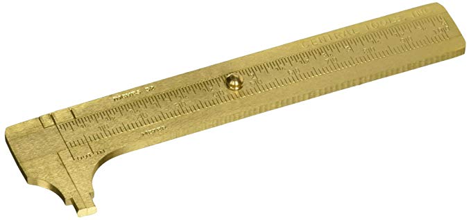 Central Tools 6506 Solid Brass Slide Rule Caliper 0-4" 0-100mm"
