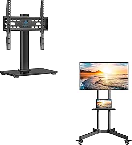 PERLESMITH Rolling TV Stand for 32-85 Inch TVs Holds up to 132 Lbs