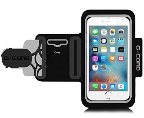 G-Cord Sweatproof Sport Armband Running Gym Exercise Case Pouch with Key Holder for iPhone 6 Plus and 6s Plus 55