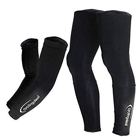 Cycling Bicycle Bike Running Golf Arms & Legs Thermal Warmers Sleeves Cover - Great for Men's and Women's