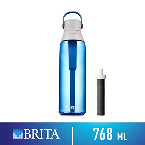 Brita Premium Filtering Water Bottle with Filter, BPA-Free, Sapphire, 768 mL