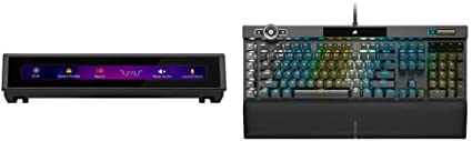 Corsair iCUE Nexus Companion Touch Screen – 5” Diagonal Screen – 6 Programmable Virtual Macro Buttons   K100 RGB Optical-Mechanical Gaming Keyboard - Corsair OPX RGB Optical-Mechanical Keyswitches