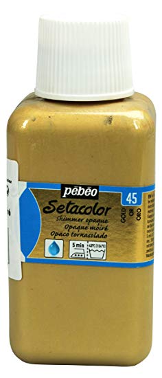 Pebeo Setacolor Opaque Fabric Paint 250-Milliliter Bottle, Shimmer Gold