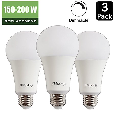 22Watt ( 150W - 200W Equivalent ) A21 Dimmable LED Light Bulb, 2680 Lumens 4000K Cool White ( Clean Daylight White ), E26 Medium Screw Base, UL listed, XMprimo - 3 Pack