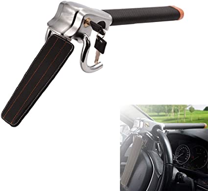 Beikal Car Steering Wheel Lock, Antitheft Locking Devices with Safety Hammer, Universal Fit for Cars, Light Trucks, Vans, and SUVs