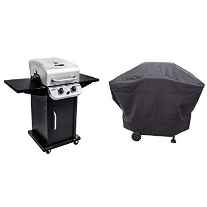 Char-Broil Performance 300 2-Burner Cabinet Gas Grill- Stainless with Char-Broil Performance Grill Cover, 2 Burner: Medium