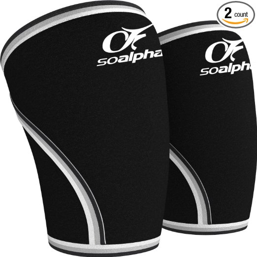 So Alpha Best Compression Knee Sleeves (1 Pair) Premium 7mm Neoprene Knee Support Sleeves for the Alpha Male and Alpha Female, Great for Weightlifting, CrossFit, Gym, Sports, Squats
