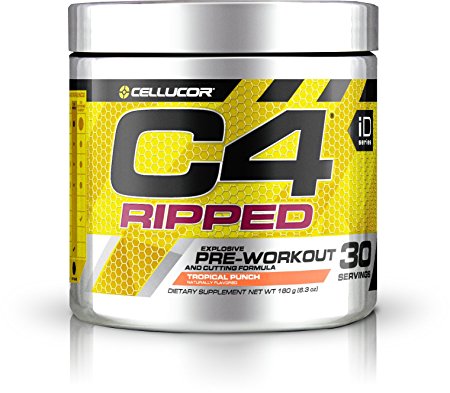 Cellucor, C4 Ripped, Explosive Pre-Workout Supplement and Cutting Formula, Tropical Punch, 30 Servings