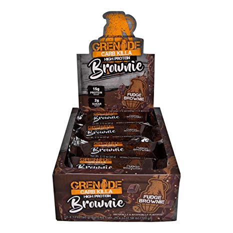 Grenade Carb Killa Brownie, High Protein, Suitable Meal Replacement for Weight Loss, 60 Grams, Pack of 12