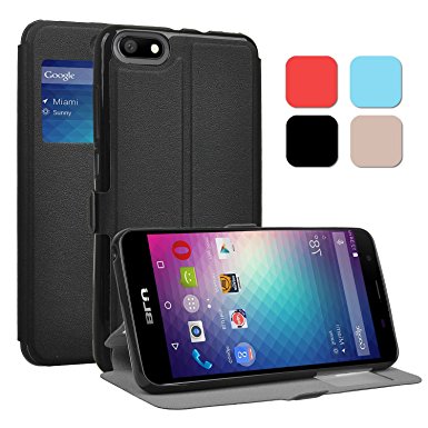 KuGi ® BLU Advance 5.0 HD case - BW style High quality ultra-thin PU Leather Case for BLU Advance 5.0 HD 5.0 inch smartphone. (Black)